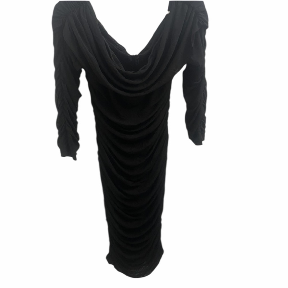 Amazon black chiffon size XL long sleeve off or off shoulder fits up to 14-16
